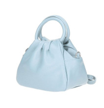 Bőr kézitáska 673 Made in Italy égszínkék