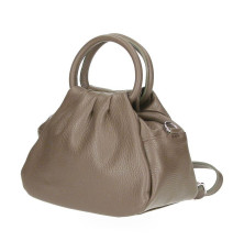 Bőr kézitáska 673 Made in Italy sötétszürke-barna