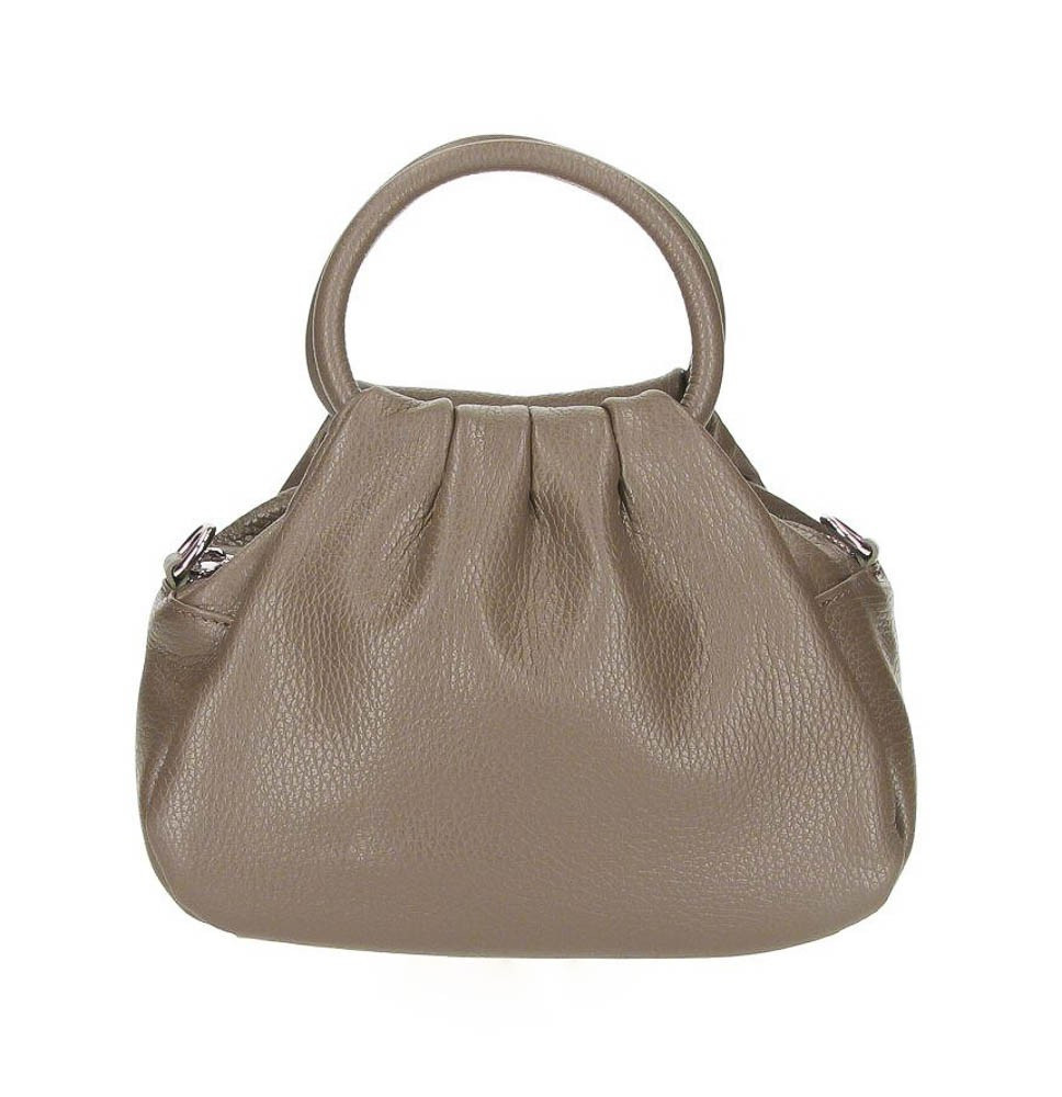 Bőr kézitáska 673 Made in Italy sötétszürke-barna