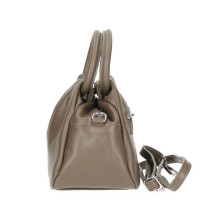 Bőr kézitáska 673 Made in Italy sötétszürke-barna