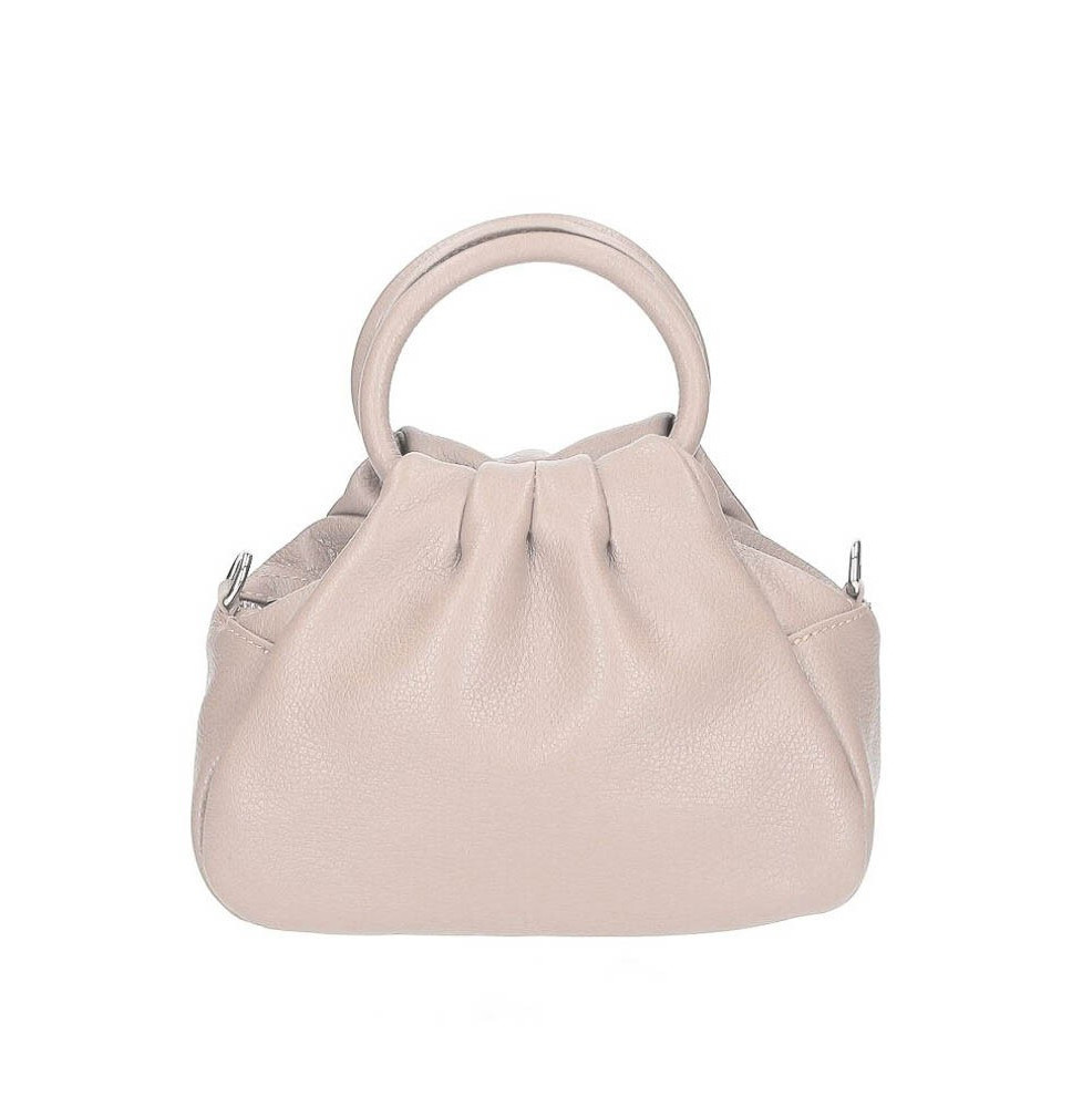Bőr kézitáska 673 Made in Italy pór rózsaszín
