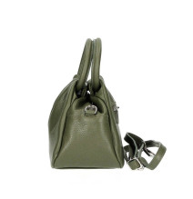 Bőr kézitáska 673 Made in Italy katonai zöld