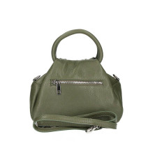 Bőr kézitáska 673 Made in Italy katonai zöld