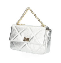 Nő bőr kézitáska 677 Made in Italy ezüst