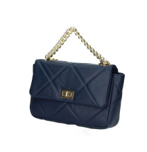 Nő bőr kézitáska 677 Made in Italy sötétkék