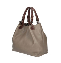 Bőr kézitáska 684 Made in Italy sötétszürke-barna