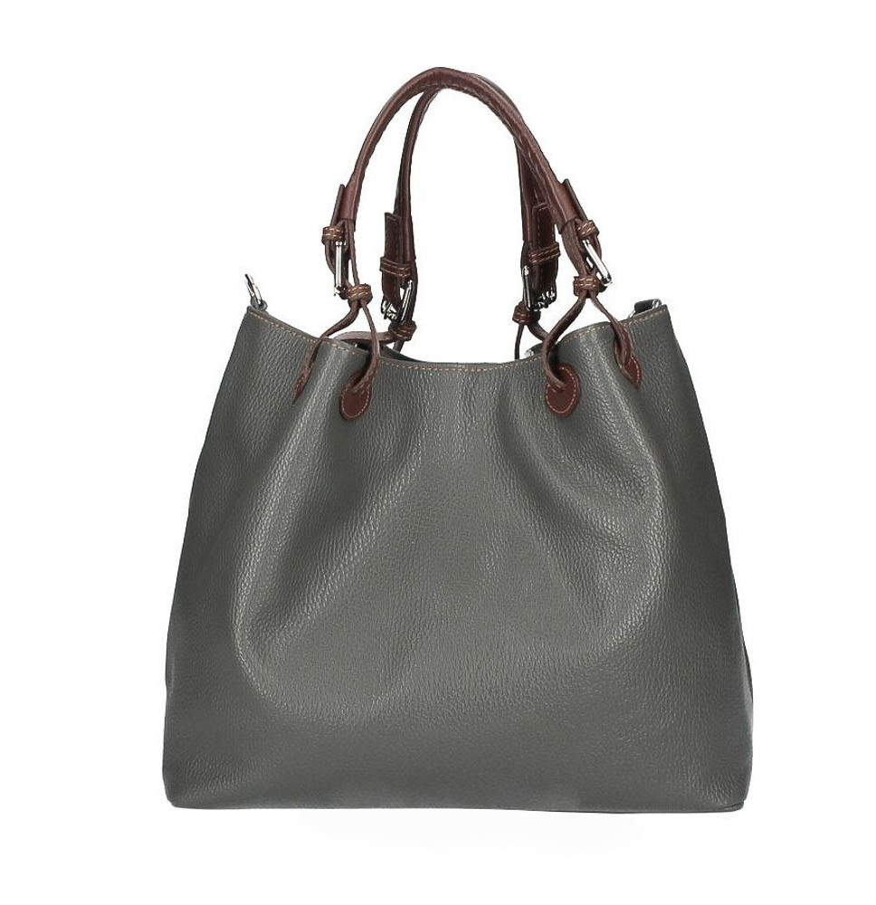 Bőr kézitáska 684 Made in Italy sötét szürke