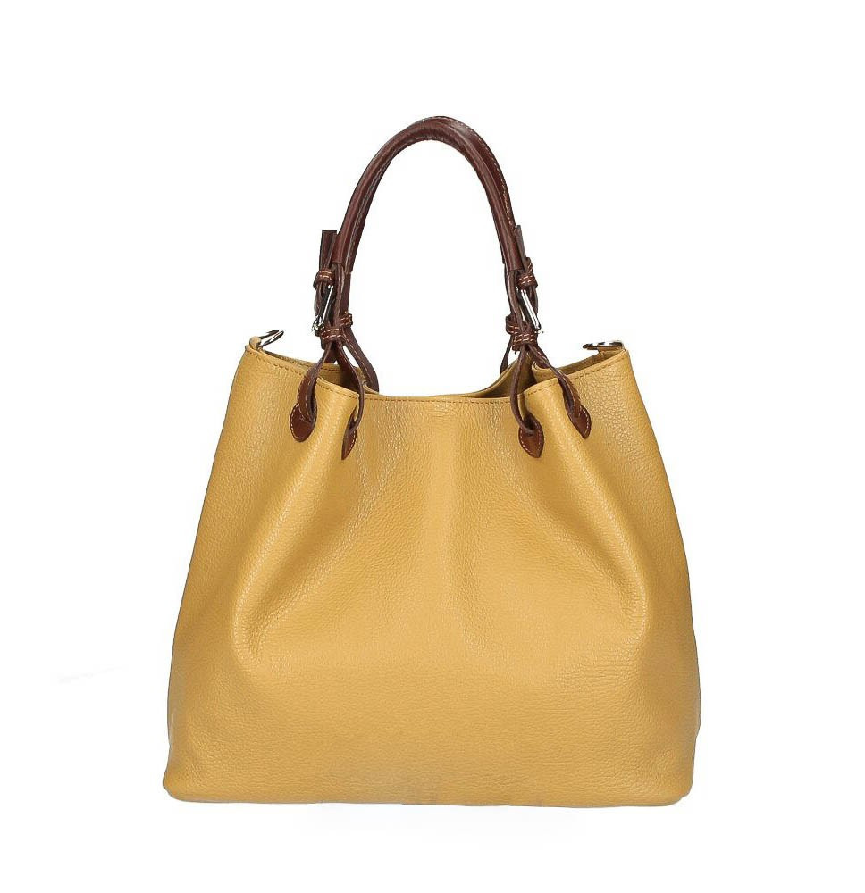 Bőr kézitáska 684 Made in Italy okker