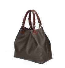 Bőr kézitáska 684 Made in Italy sötétbarna