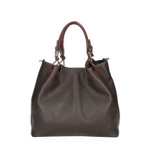 Bőr kézitáska 684 Made in Italy sötétbarna