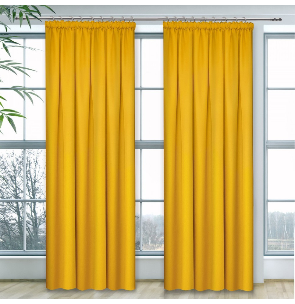 Függöny a redős szalagon Heaven sárga