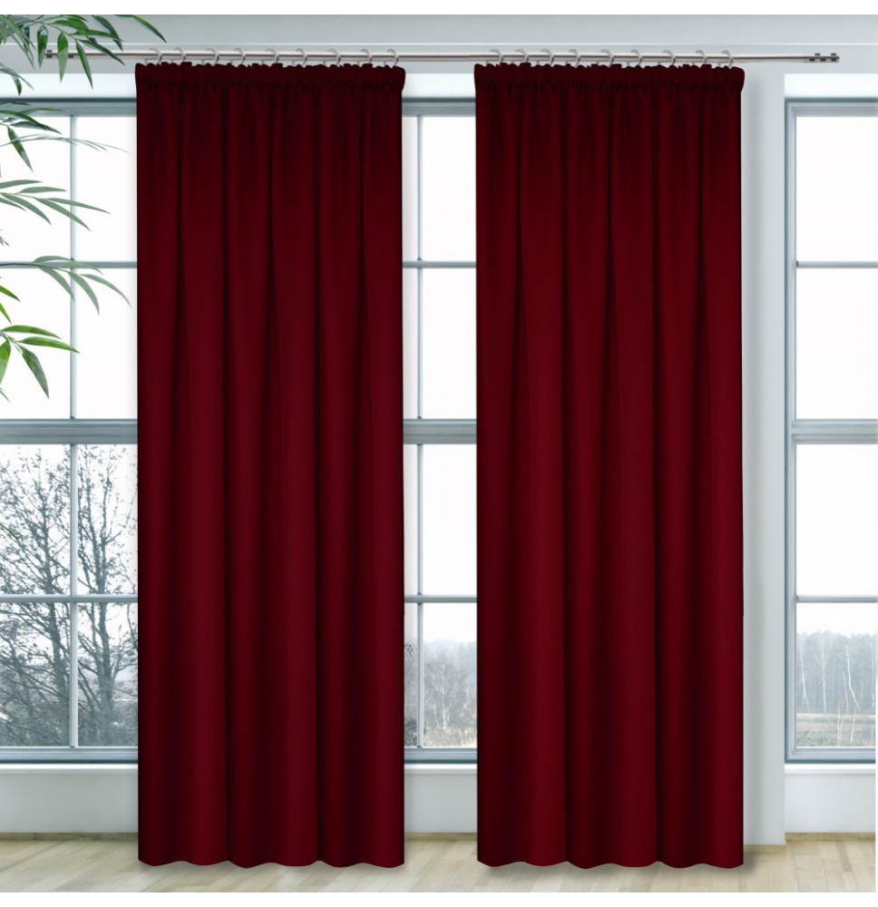 Függöny a redős szalagon Heaven bordeaux