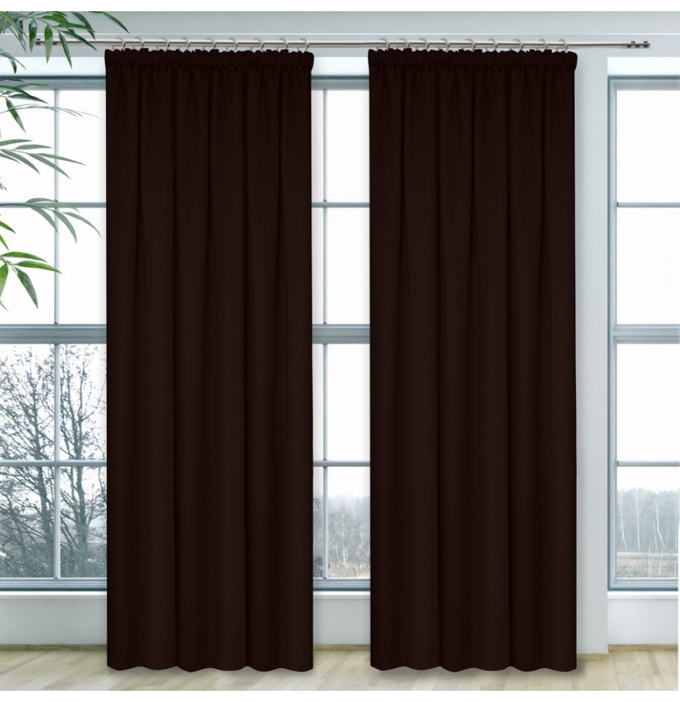 Függöny a redős szalagon Heaven sötétbarna