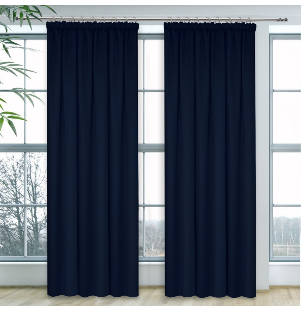 Függöny a redős szalagon Heaven sötétkék