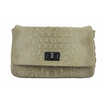 Olasz bőr kézitáska, krokodil 439, bézs