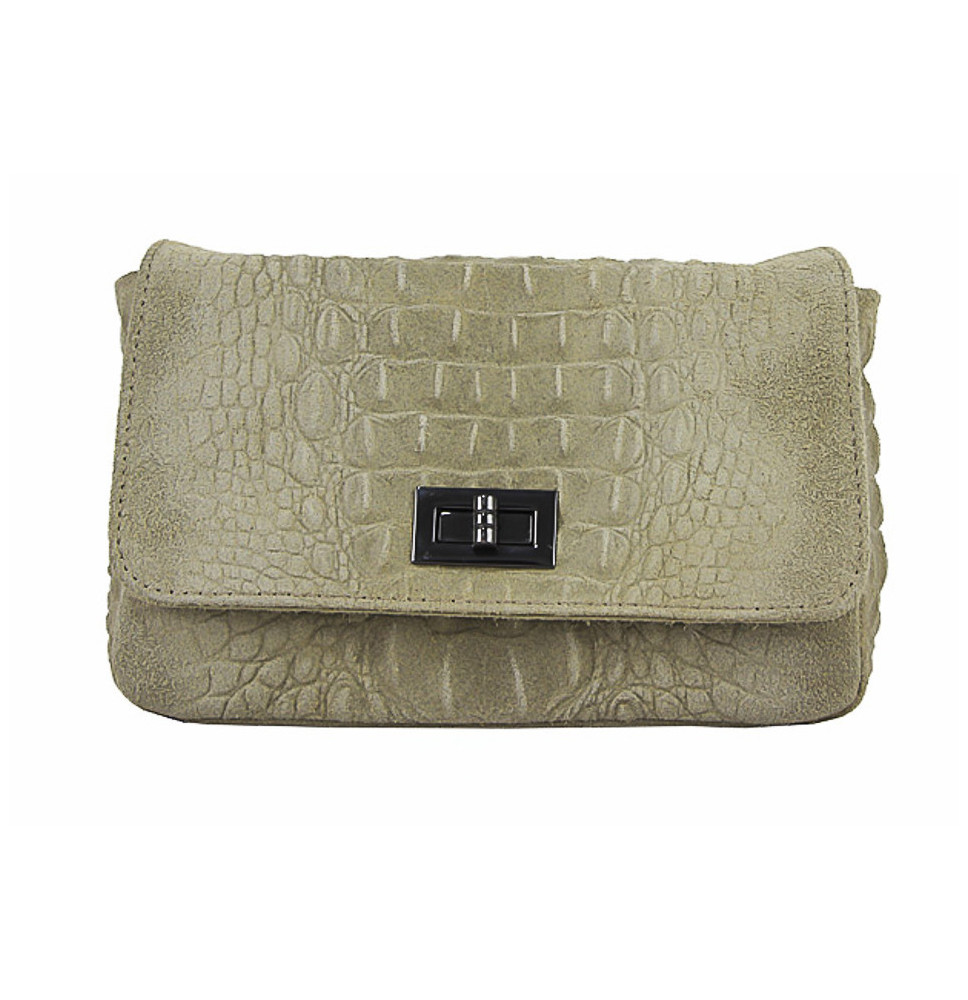 Olasz bőr kézitáska, krokodil 439, bézs
