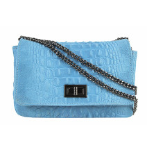 Olasz bőr táska nyomtatás krokodil 439 ég kék