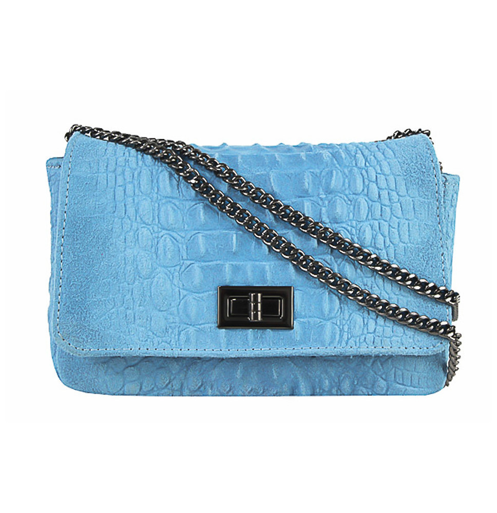 Olasz bőr táska nyomtatás krokodil 439 ég kék