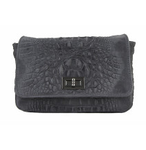 Olasz bőr táska nyomtatás krokodil 439 sötét szürke