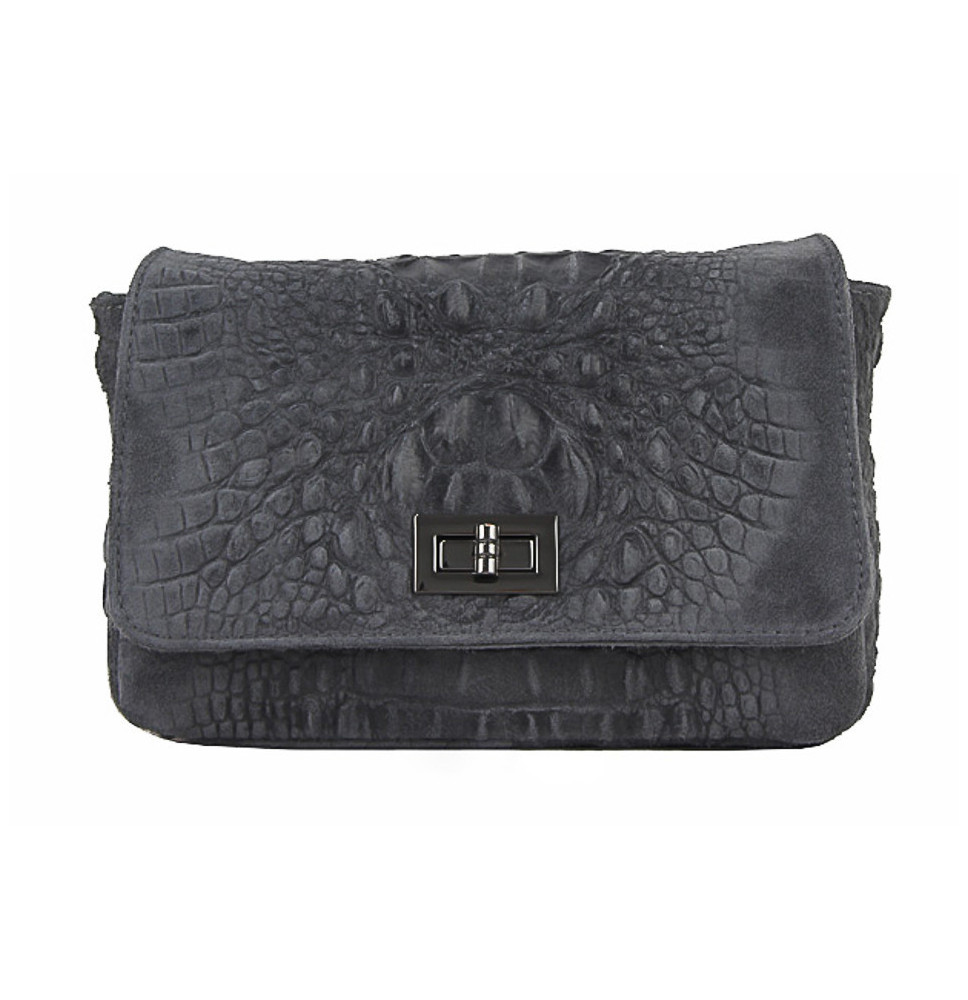 Olasz bőr táska nyomtatás krokodil 439 sötét szürke