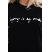 Női póló SHOPPING IS MY CARDIO fekete 