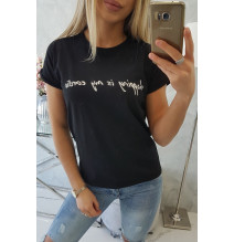 Női póló SHOPPING IS MY CARDIO fekete 