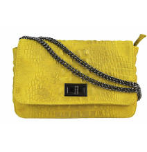 Olasz bőr táska nyomtatás krokodil 439 sárga