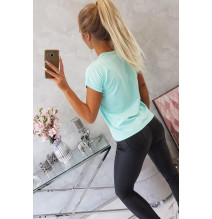 Női póló SHOPPING IS MY CARDIO menta+fekete MI65297