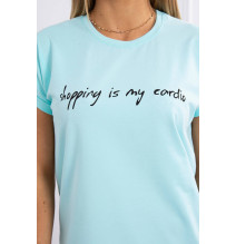 Női póló SHOPPING MY CARDIO menta+fekete MI65297