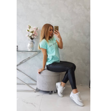 Női póló SHOPPING MY CARDIO menta+fekete MI65297