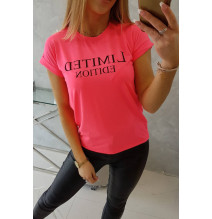 Női póló LIMITED EDITION neon rózsaszín+fekete MI65296