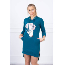 Ruha meghosszabbított hátsó és színes nyomtatott elülső MI64632 tenger színe