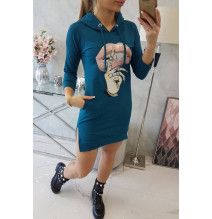 Ruha meghosszabbított hátsó és színes nyomtatott elülső MI64632 tenger színe