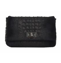 Olasz bőr táska nyomtatás krokodil 439 fekete