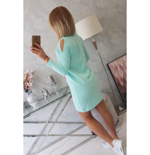 Női ruha grafika színes szalaggal 3D menta