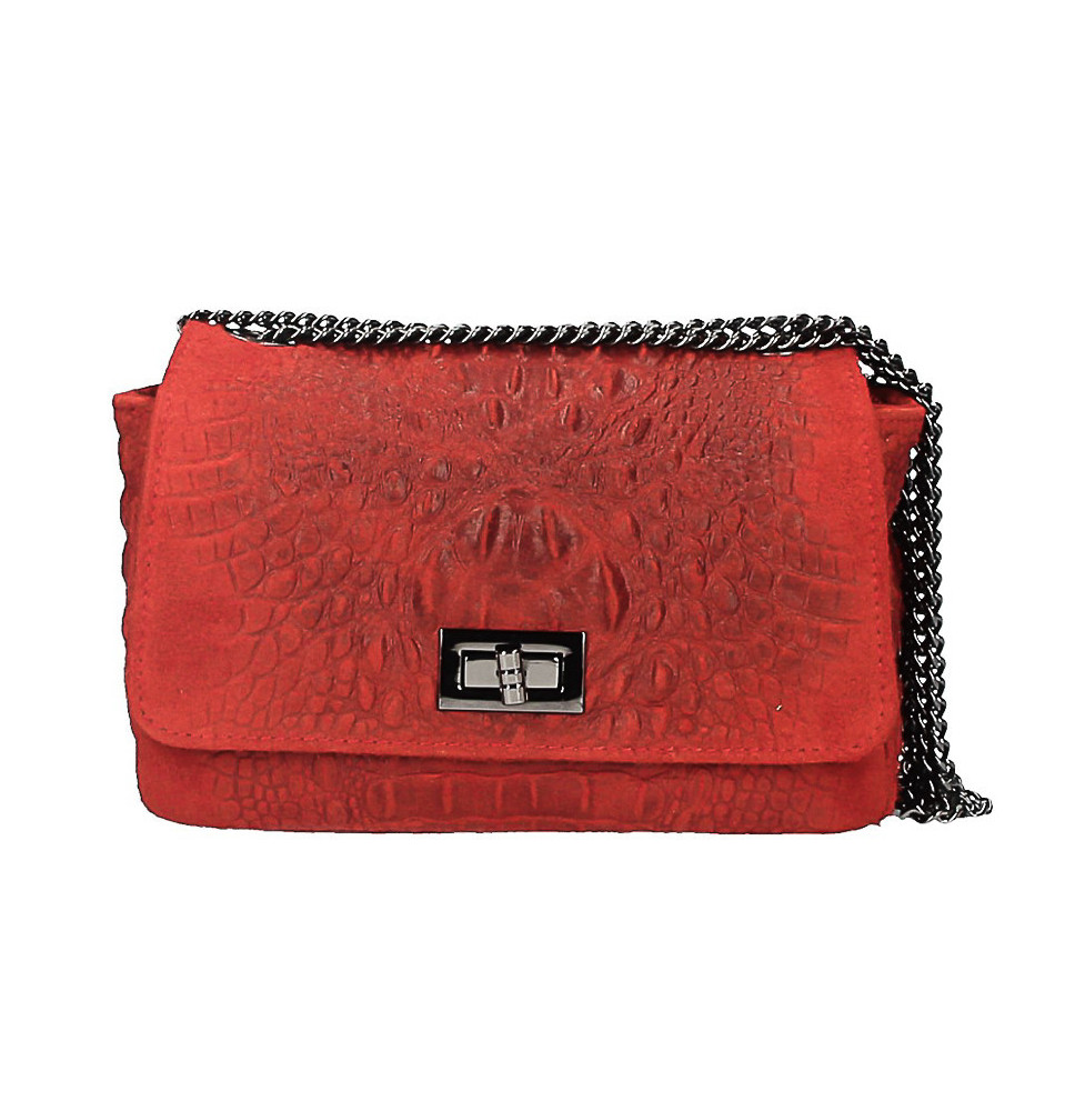 Olasz bőr kézitáska, krokodil 439 piros