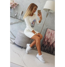 Női ruha nyomtatott formában 3D WATCH krém