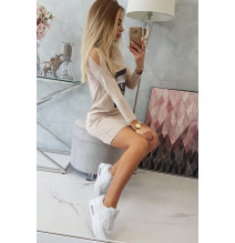 Női ruha nyomtatott formában Handle With bézs