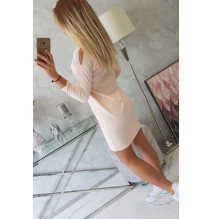 Női ruha grafika pontozott íjjal 3D por rózsaszín