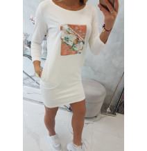 Női ruha grafika Madár 3D krém