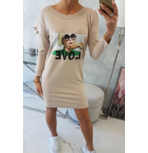 Női ruha Love bézs