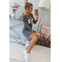 Női ruha Love grafit