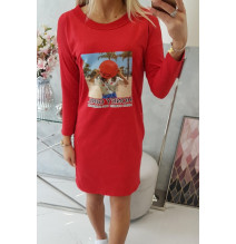 Női ruha Honey Girl piros