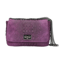 Olasz bőr kézitáska, krokodil 439 lila