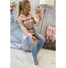 Az MI0140 övvel díszített ruha rózsaszínű