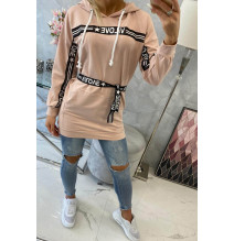 Az MI0140 övvel díszített ruha rózsaszínű