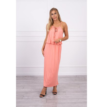 Hosszú ruha réses MI8893 lazac