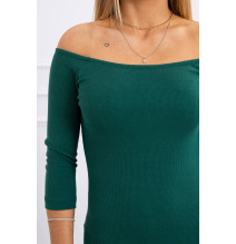 Kivágott ruha nyakkivágással MI8974 sötétzöld