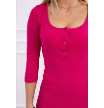 Nyakkivágású ruha MI8975 fukszia