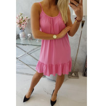 Női ruha vékony hevederekkel MI9080 rózsaszín